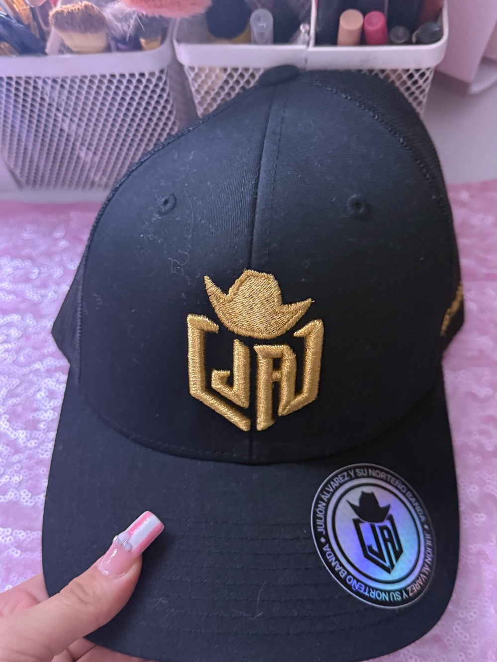 JULION ALVAREZ MERCH HAT Black and Gold Embroidered Trucker Hat - JBA Style